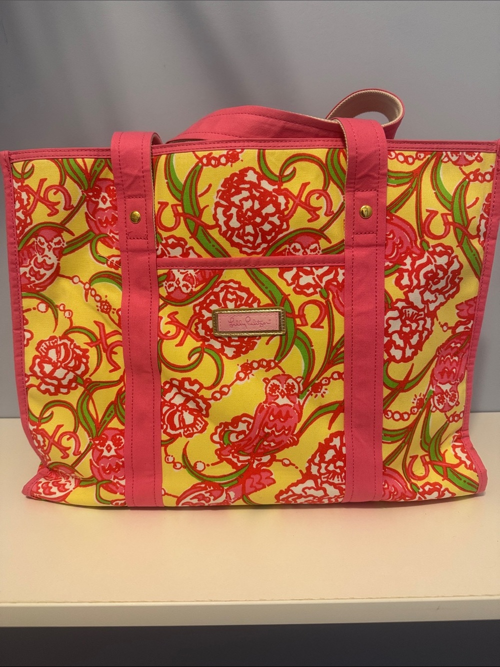 Lilly Pulitzer Chi Omega Sorority Limited Edition Canvas Tote Bag